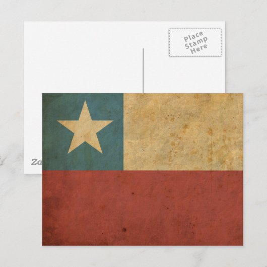  vlag van Chili Briefkaart (Voorkant / Achterkant)