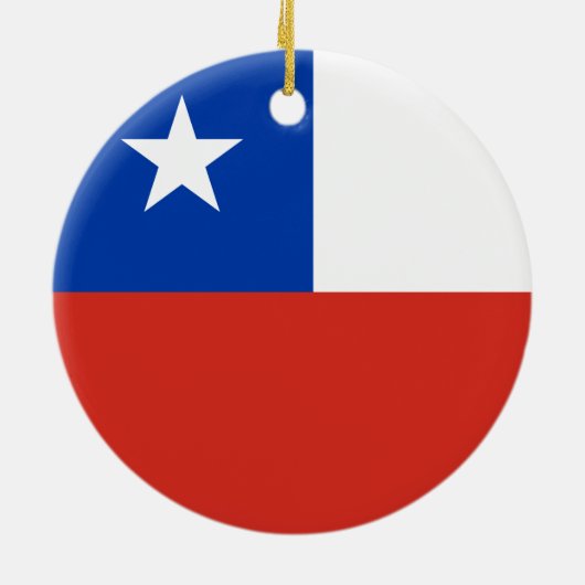 vlag van Chili Keramisch Ornament (Achterkant)