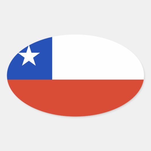 vlag van Chili Ovale Sticker (Voorkant)