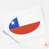 vlag van Chili Ovale Sticker (Envelop)