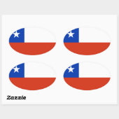 vlag van Chili Ovale Sticker (Vel)