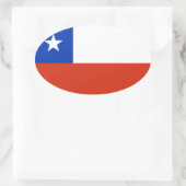 vlag van Chili Ovale Sticker (Tas)