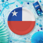 vlag van Chili Papieren Bordje (Feest)