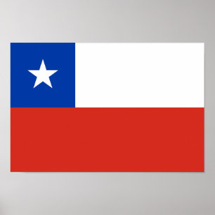 Vlag van Chili Poster