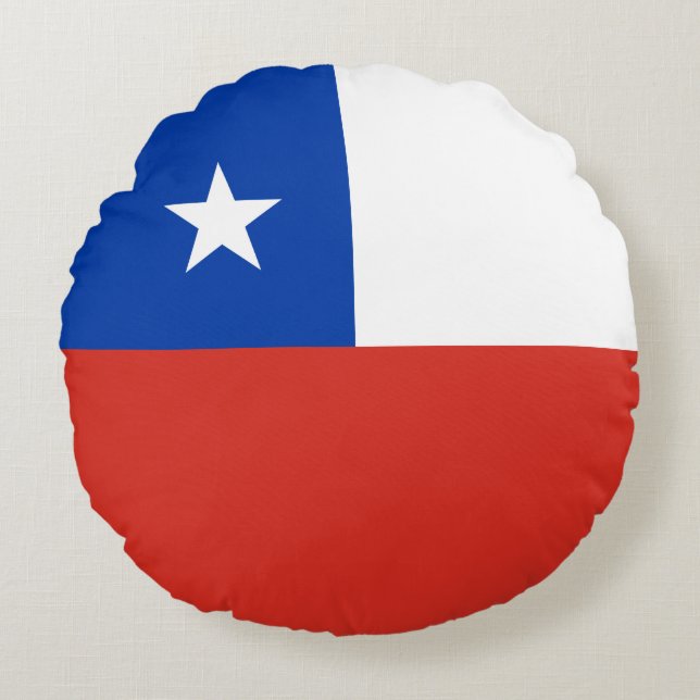 Vlag van Chili Rond Kussen (Voorkant)