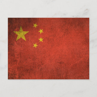 vlag van China Briefkaart