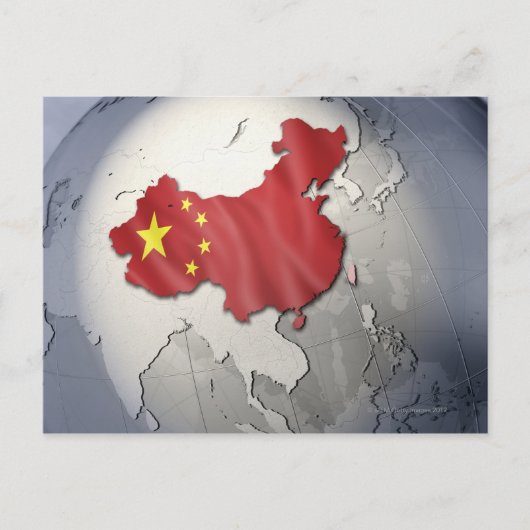 Vlag van China Briefkaart (Voorkant)