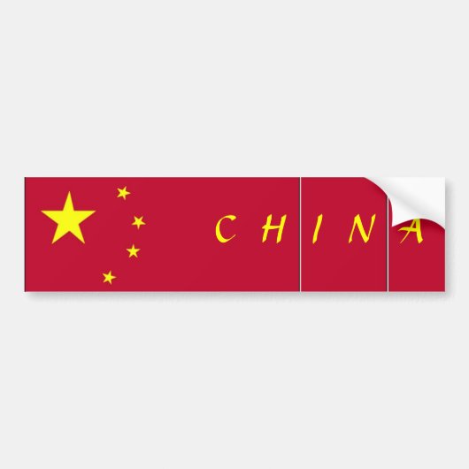 Vlag van China Bumpersticker (Voorkant)