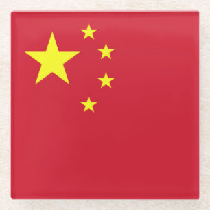 Vlag van China Glazen Onderzetter