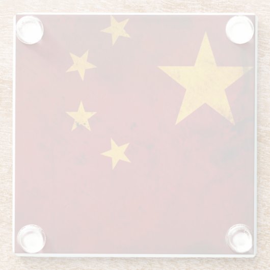 Vlag van China Glazen Onderzetter (Achterkant)
