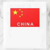 vlag van china - land - naam rechthoekige sticker (Tas)
