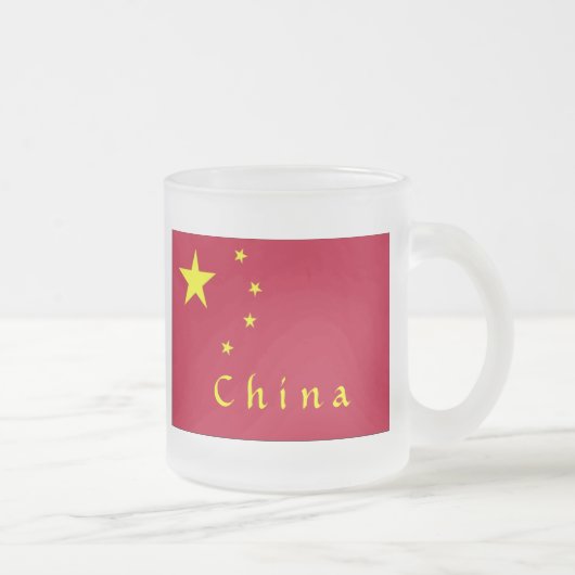 Vlag van China Matglas Koffiemok (Rechts)