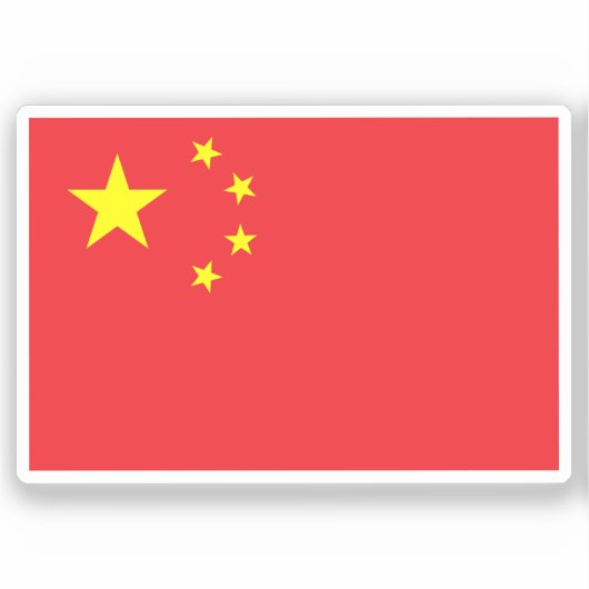 Vlag van China op maat gesneden Sticker (Voorkant)