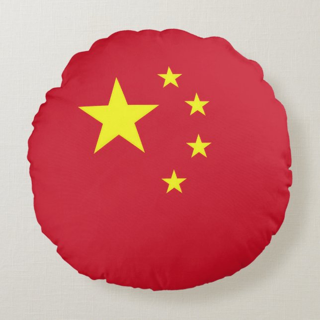 Vlag van China Rond Kussen (Voorkant)