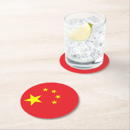 Vlag van China Ronde Kartonnen Onderzetter