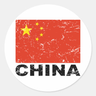 vlag van China Ronde Sticker