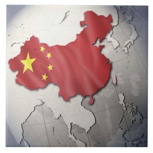 Vlag van China Tegeltje (Voorkant)