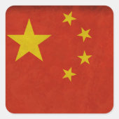 Vlag van China Vierkante Sticker (Voorkant)