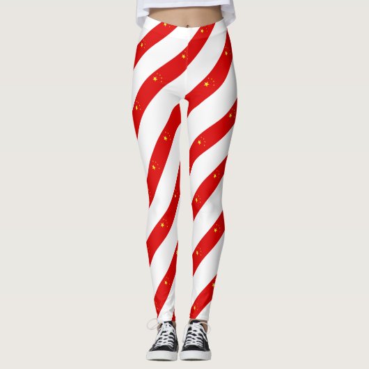 vlag van Chinese strepen Leggings (Voorkant)
