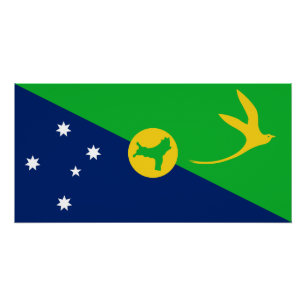 Vlag van Christmaseiland Perfect Poster