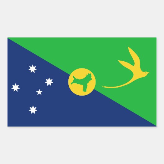 Vlag van Christmaseiland Rechthoekige Sticker (Voorkant)