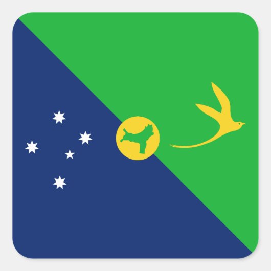 Vlag van Christmaseiland Vierkante Sticker (Voorkant)