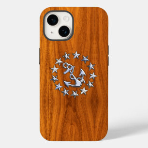 Vlag van Chrome op Teak Wood Case-Mate iPhone 14 Hoesje