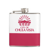 Vlag van Chula Vista, Californië Heupfles (Voorkant)