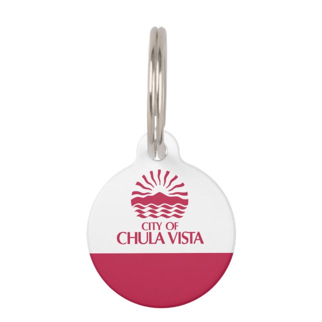 Vlag van Chula Vista, Californië Huisdierpenning (Voorkant)