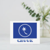 Vlag van Chuuk, met naam Briefkaart (Staand voorkant)