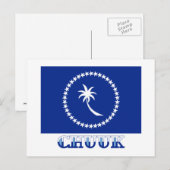 Vlag van Chuuk, met naam Briefkaart (Voorkant / Achterkant)