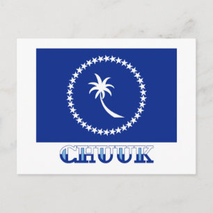 Vlag van Chuuk, met naam Briefkaart