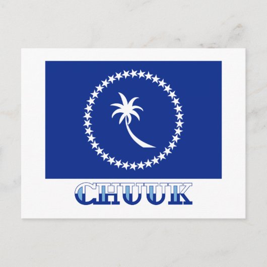 Vlag van Chuuk, met naam Briefkaart (Voorkant)