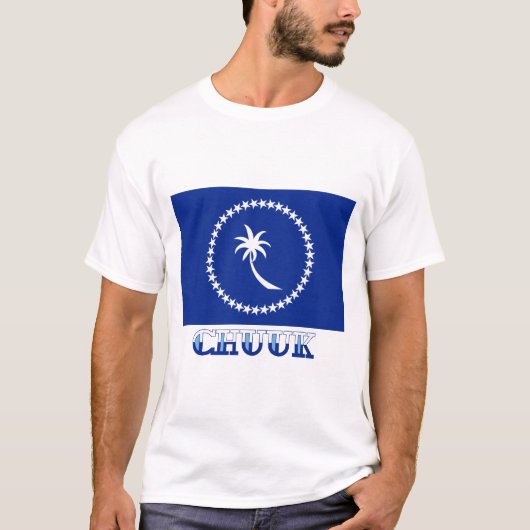 Vlag van Chuuk, met naam T-shirt (Voorkant)