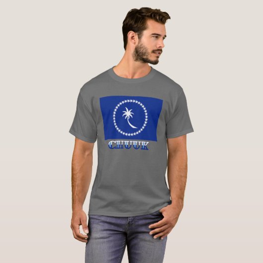Vlag van Chuuk, met naam T-shirt (Voorkant volledig)