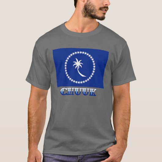 Vlag van Chuuk, met naam T-shirt (Voorkant)