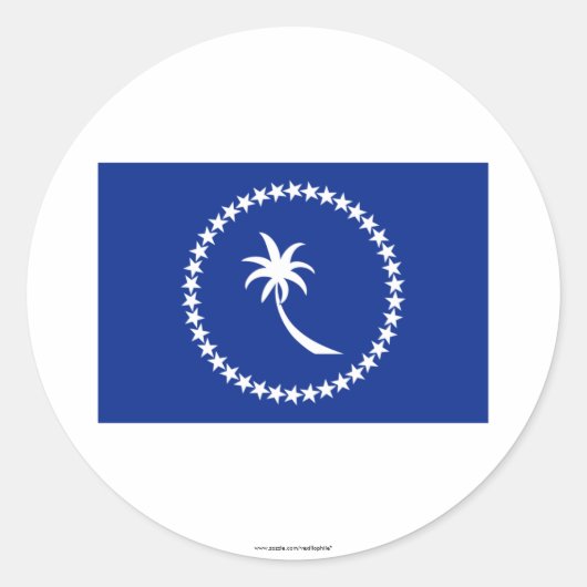 Vlag van Chuuk Ronde Sticker (Voorkant)