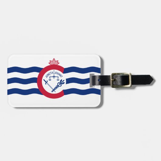 Vlag van Cincinnati, Ohio Bagagerekker Bagagelabel (Voorkant horizontaal)