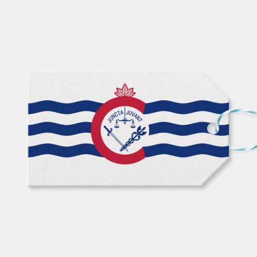 Vlag van Cincinnati (Ohio) Cadeaulabel (Voorkant (Horizontaal))
