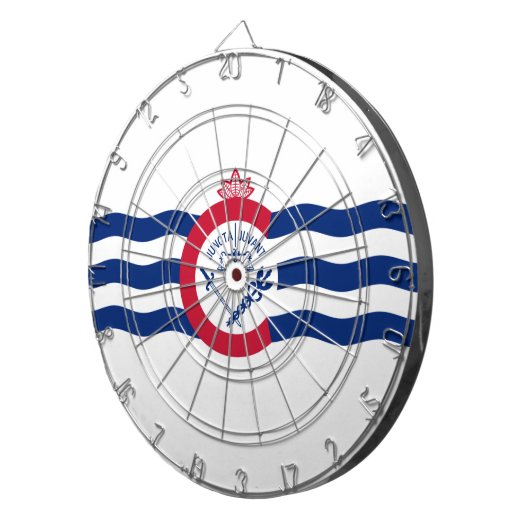 Vlag van Cincinnati (Ohio) Dartbord (Voorkant Rechts)