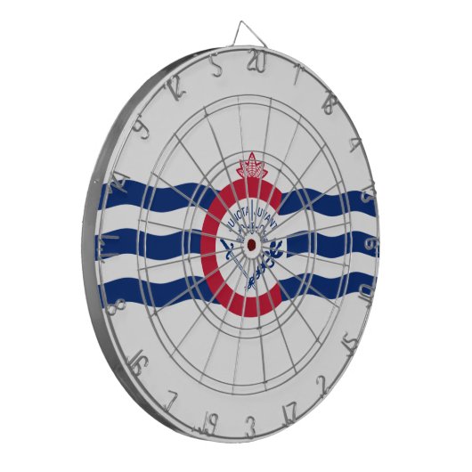 Vlag van Cincinnati (Ohio) Dartbord (Voorkant Links)