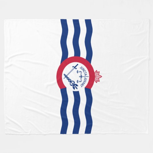 Vlag van Cincinnati, Ohio Fleece Deken (Voorkant (Horizontaal))