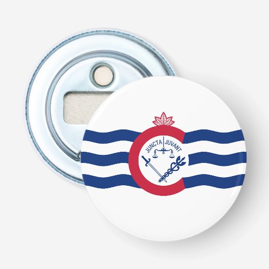Vlag van Cincinnati, Ohio Flesopener Button Flesopener (Voorkant)
