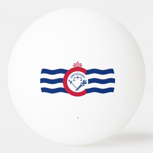 Vlag van Cincinnati, Ohio Ping-Pong Ball (Achterkant)