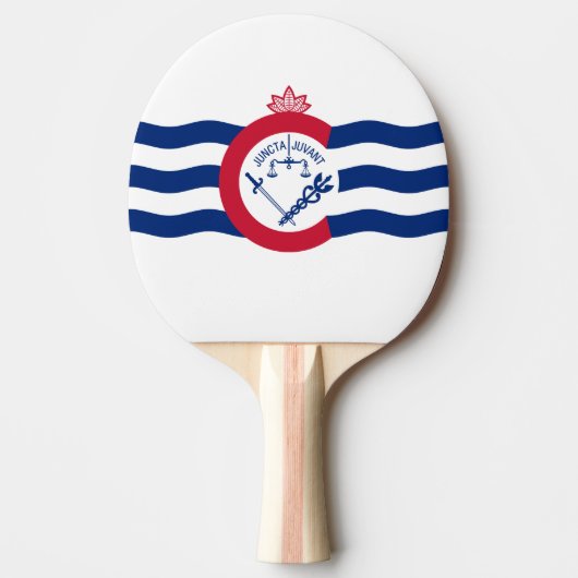 Vlag van Cincinnati, Ohio Ping-Pong Paddle Tafeltennisbatje (Voorkant)