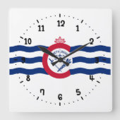 Vlag van Cincinnati, Ohio Square Wall Clock Vierkante Klok (Voorkant)