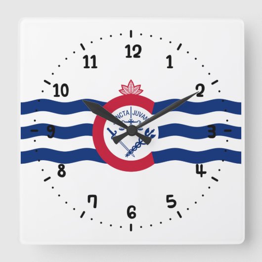 Vlag van Cincinnati, Ohio Square Wall Clock Vierkante Klok (Voorkant)