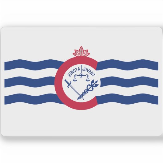 Vlag van Cincinnati, Ohio Sticker (Voorkant)