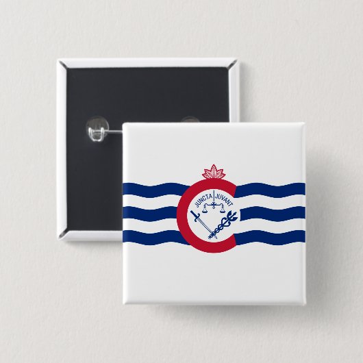 Vlag van Cincinnati (Ohio) Vierkante Button 5,1 Cm (Voorkant /achterkant)