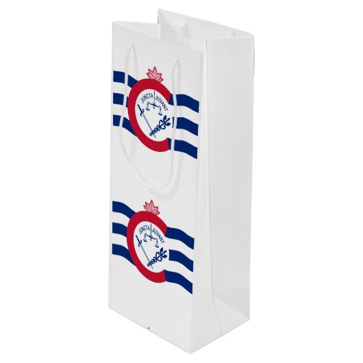 Vlag van Cincinnati, Ohio Wine Gift Bag Wijn Cadeautas (Voorkant Gekanteld)